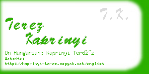 terez kaprinyi business card